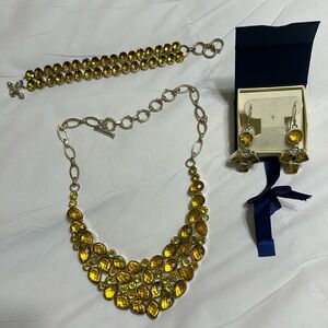 Custom jewelry set bright, yellow, and silver very cute set!